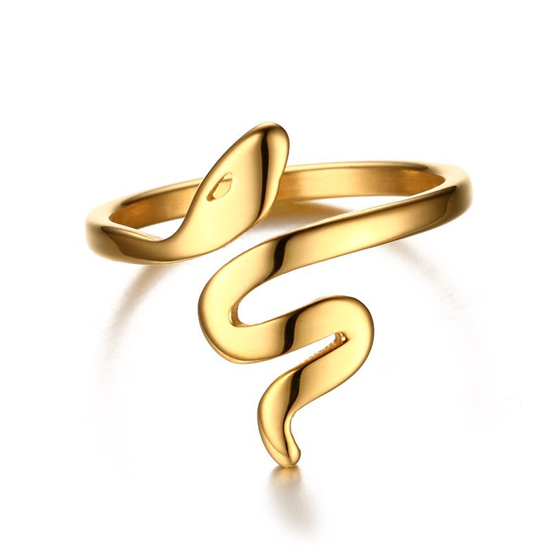 Fashionable Women's Stainless Steel Snake Open Ring