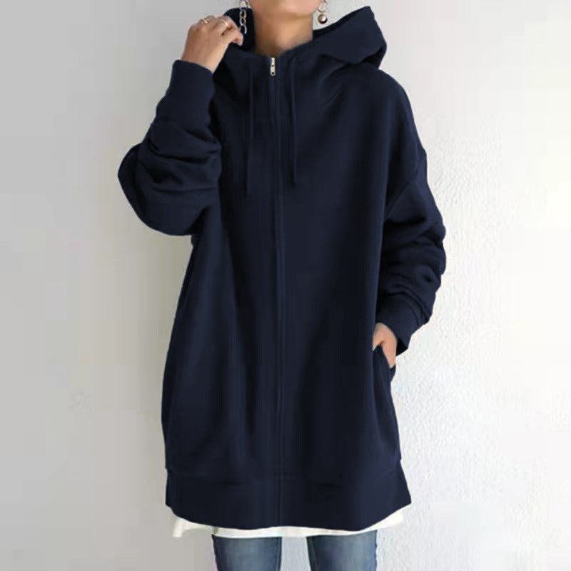 Women's Fuzzy Full-Zip Sport Hoodie Sweatshirt
