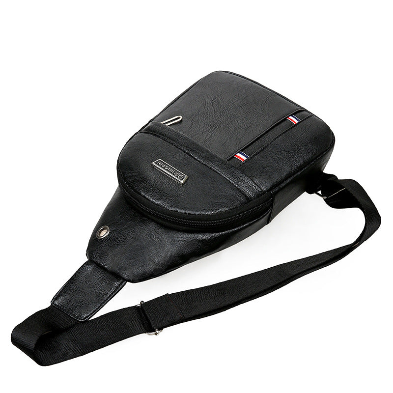 Men's PU Chest Bag - Versatile Large Capacity Sling Bag