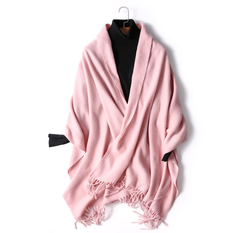 Women's Solid Color Thick Cashmere Scarf Shawl