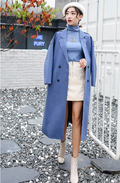 Double-Breasted Minimalist Wool Blend Coat