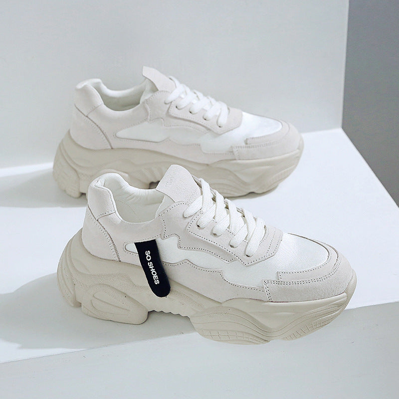 Women's Thick-Soled Casual Sneakers - Trendy Korean Style