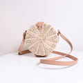 Round Woven Rattan Beach Bag - Crossbody & Shoulder Bag