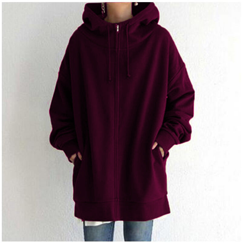 Women's Fuzzy Full-Zip Sport Hoodie Sweatshirt