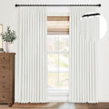CAPALOCA Linen Pinch Pleated Curtains 100% Blackout Curtains Pinch Pleat Curtains 72 Inches Long 2 Panels Linen Blackout Curtains for BedroomPinch Pleat Drapes with Hooks40" W x 72" LOff White