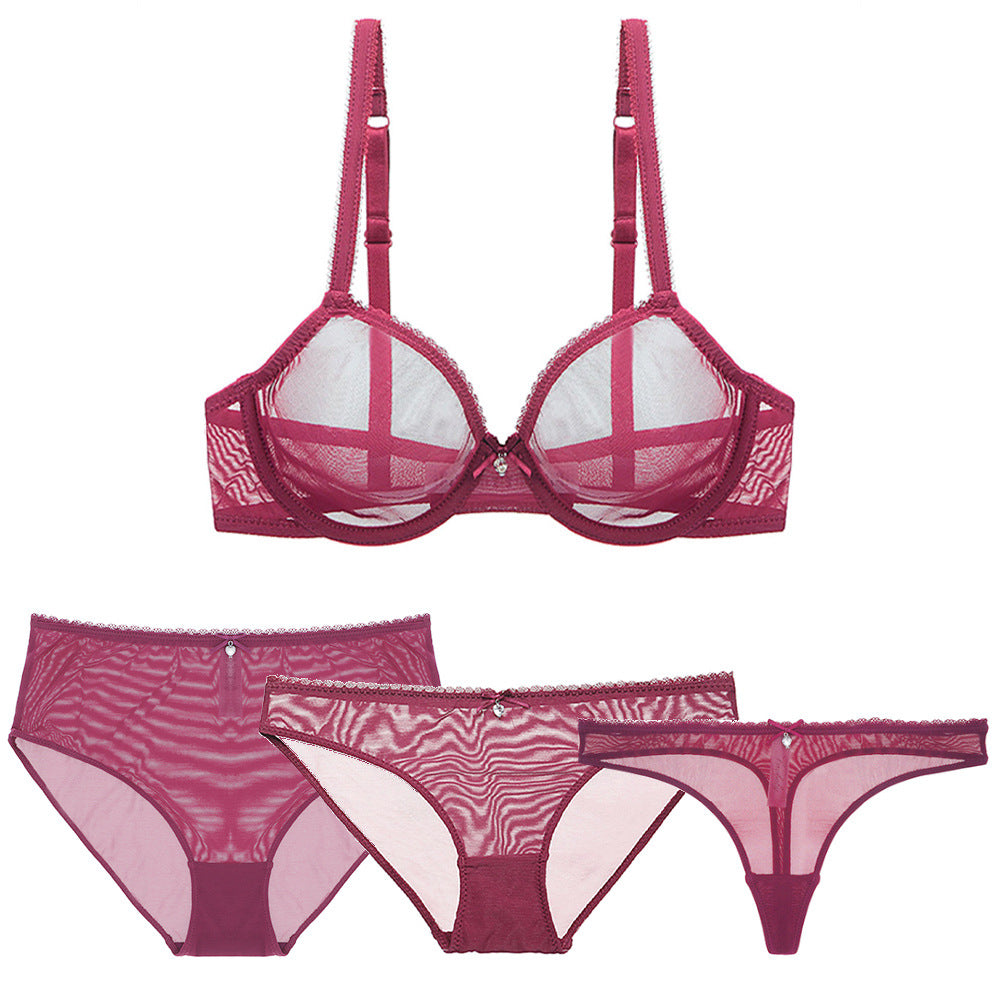 Varsbaby Sexy Transparent Mesh Lingerie Set (4 Pieces)