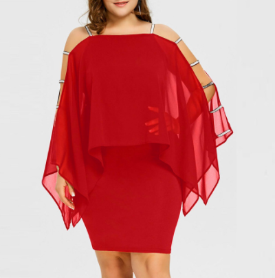 2019 Plus Size Bodycon Skirt, Solid Color Off-Shoulder