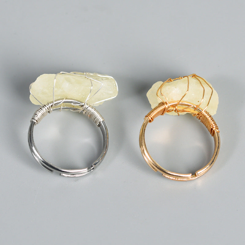 Natural Amethyst Adjustable Fashion Ring