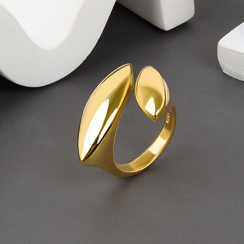 925 Sterling Silver Simple Geometric Opening Ring