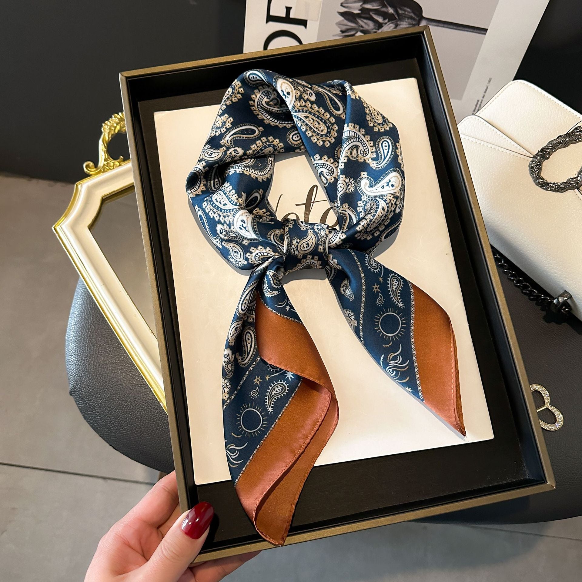 New Striped Silk Scarf - Stylish Professional Accessory