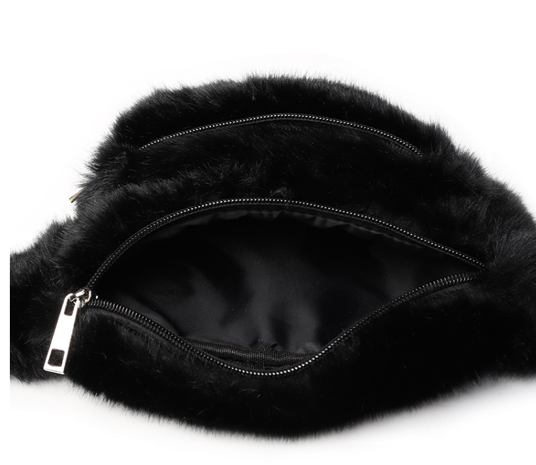 Plush Crossbody Bag and Waist Bag Combo
