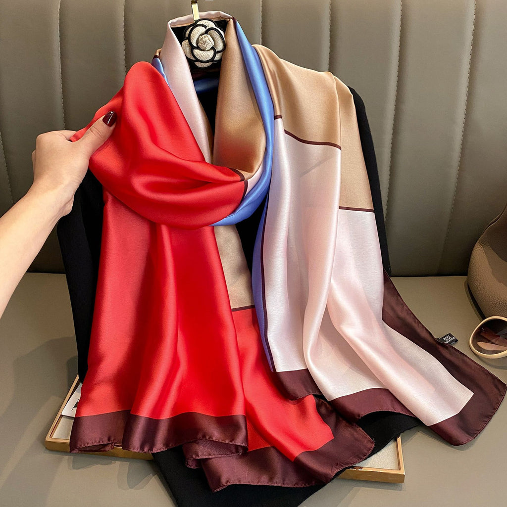 Spring Summer Women's Fashion Scarf - Color Block Shawl