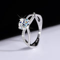 Sterling Silver Authentic Moissanite Engagement Ring