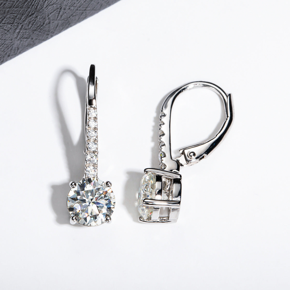 S925 Silver Earrings with 1 Carat Moissanite Stone