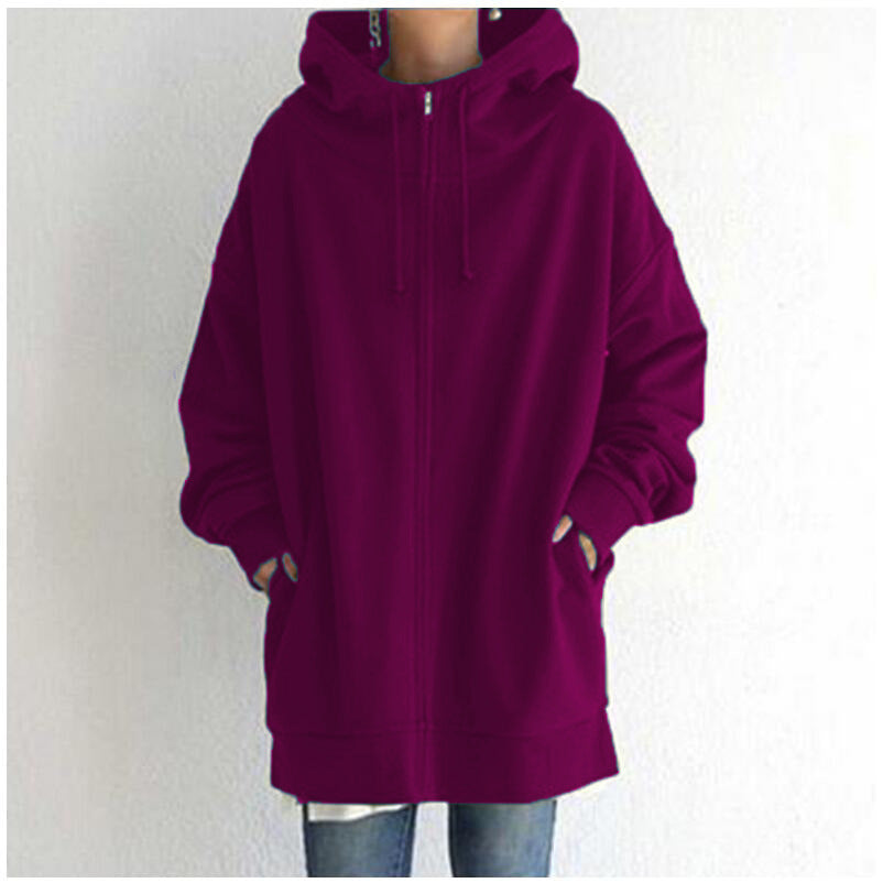 Women's Fuzzy Full-Zip Sport Hoodie Sweatshirt