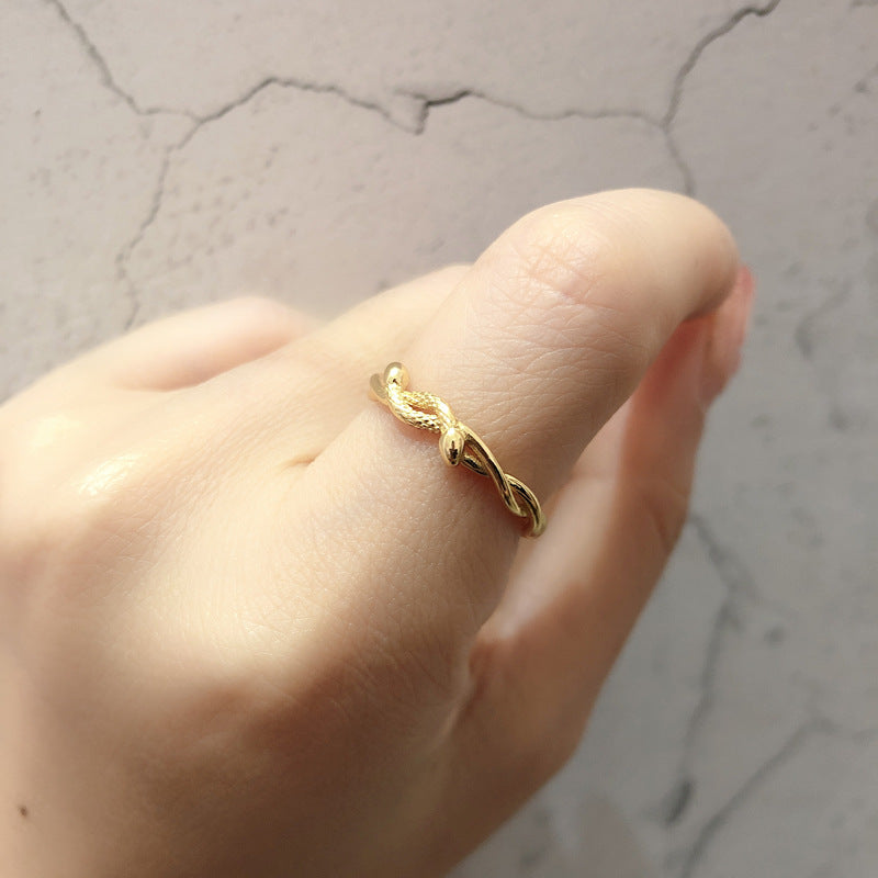 Fashionable Twisted Rope Snake Ring