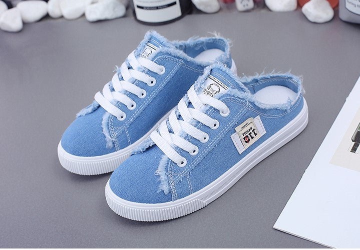 Nouvelles baskets d'été en toile à enfiler pour femme