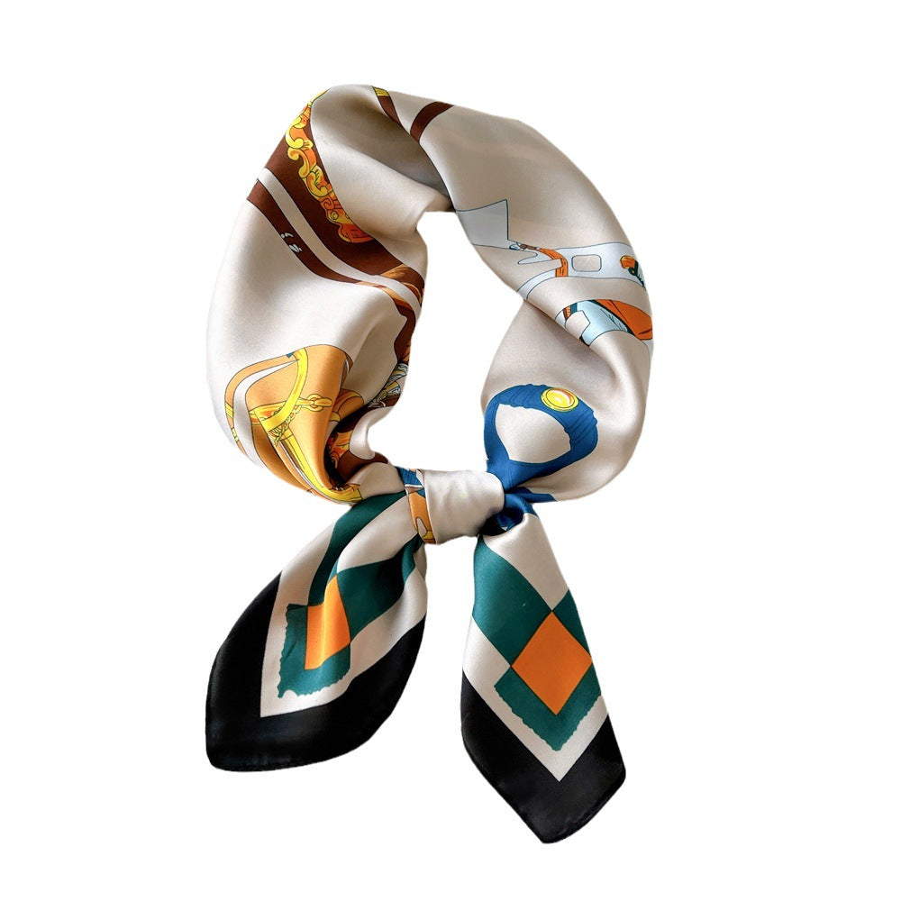 Stylish French Silk Scarf for All Seasons (70cm)