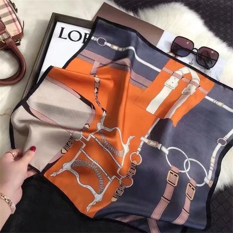 Fashionable Silk Scarf for Women - Versatile Small Square