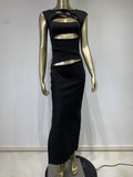 Women's Black Bandage Long Formal Banquet Dress