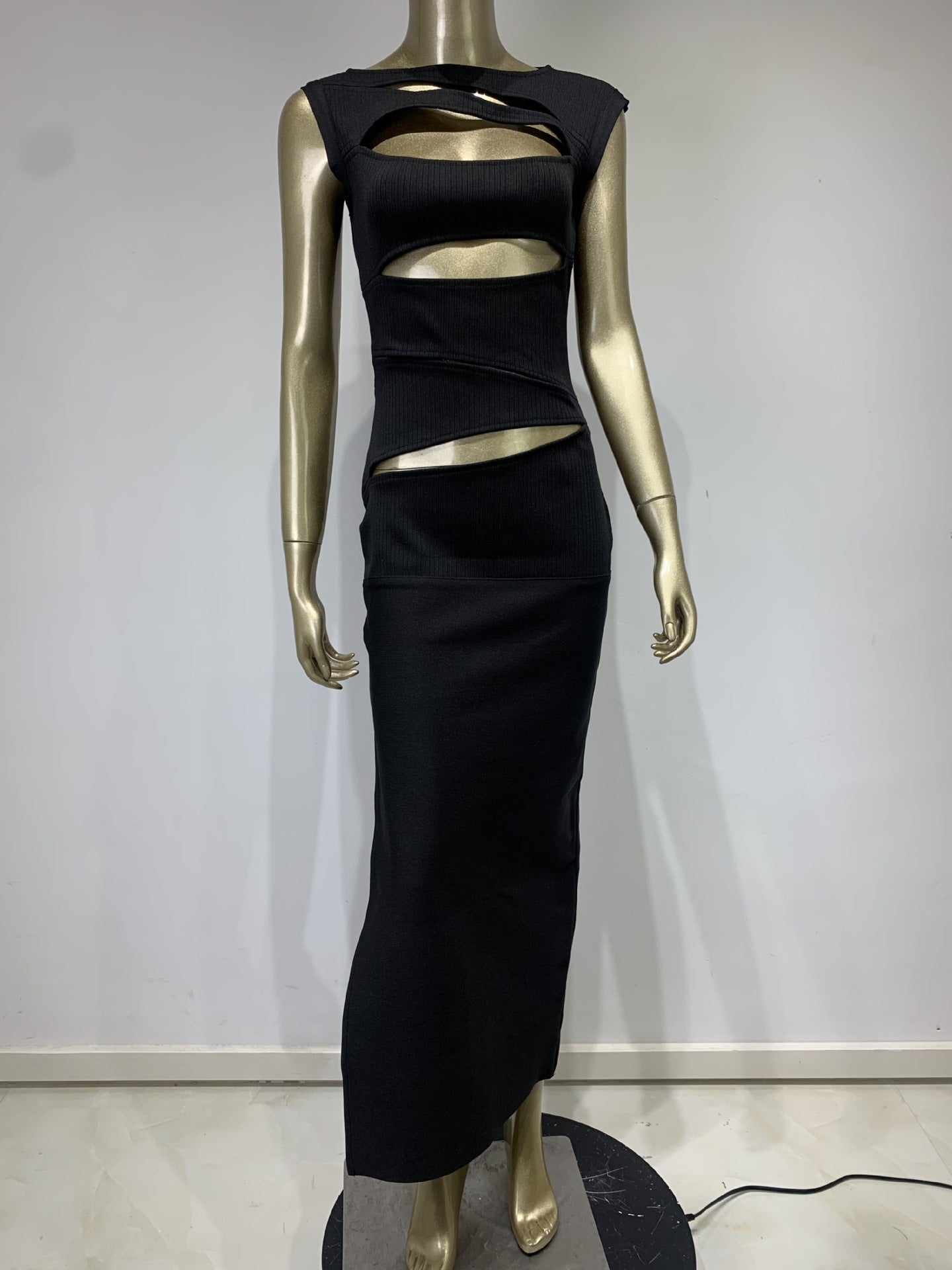 Women's Black Bandage Long Formal Banquet Dress