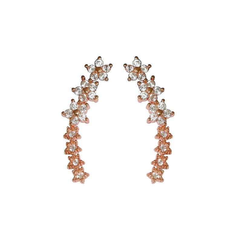 S925 Silver Starry Stud Earrings with Diamonds