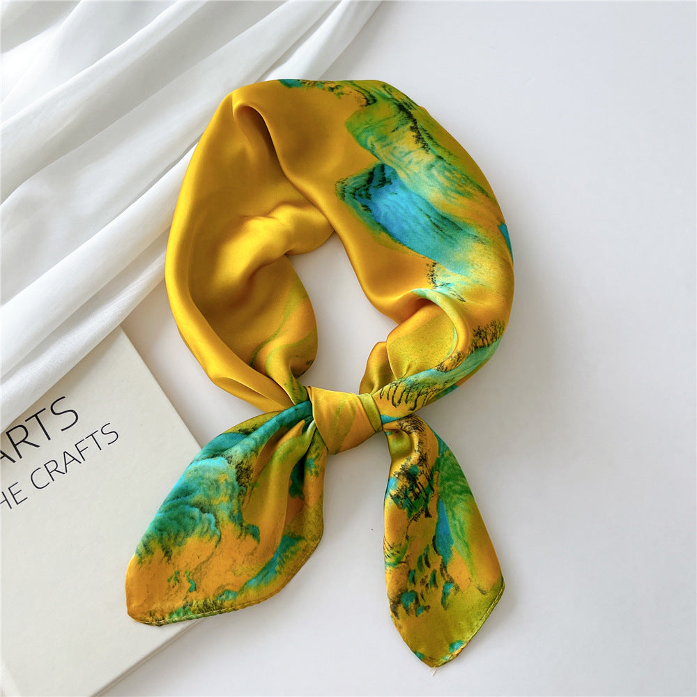 Stylish French Silk Scarf for All Seasons (70cm)