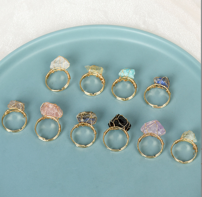 Natural Amethyst Adjustable Fashion Ring