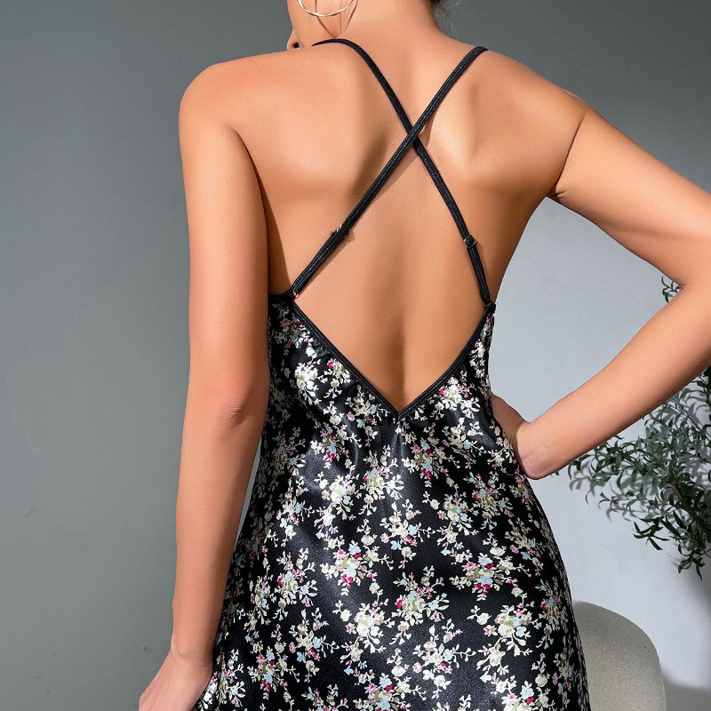 Sexy Women's See-Through Mesh Pajama Dress for Leisure