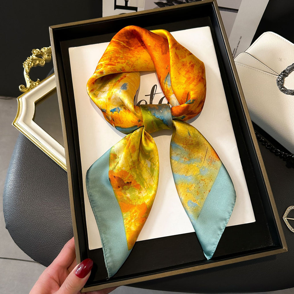 New Striped Silk Scarf - Stylish Professional Accessory