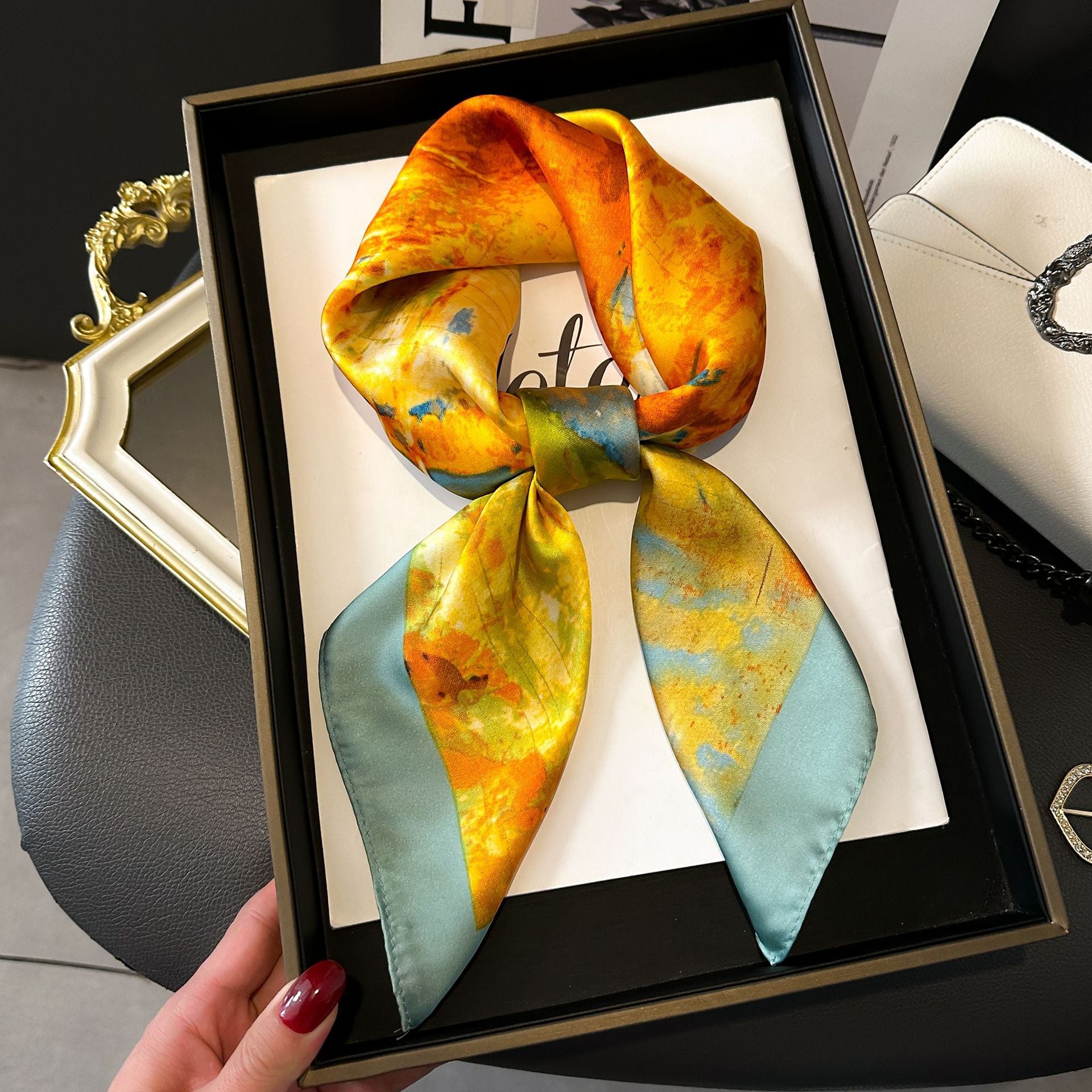 New Striped Silk Scarf - Stylish Professional Accessory