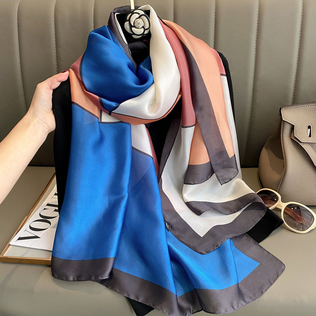 Spring Summer Women's Fashion Scarf - Color Block Shawl