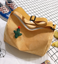 Large Capacity Student Fabric Bag - Corduroy Women's Bag