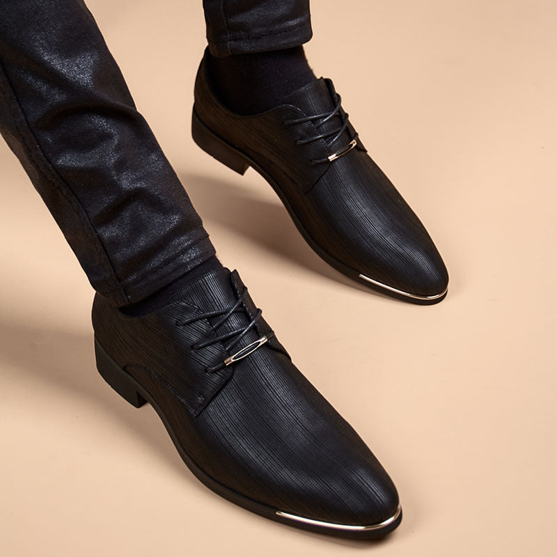 Business Formal Leather Shoes - British Pointed Toe