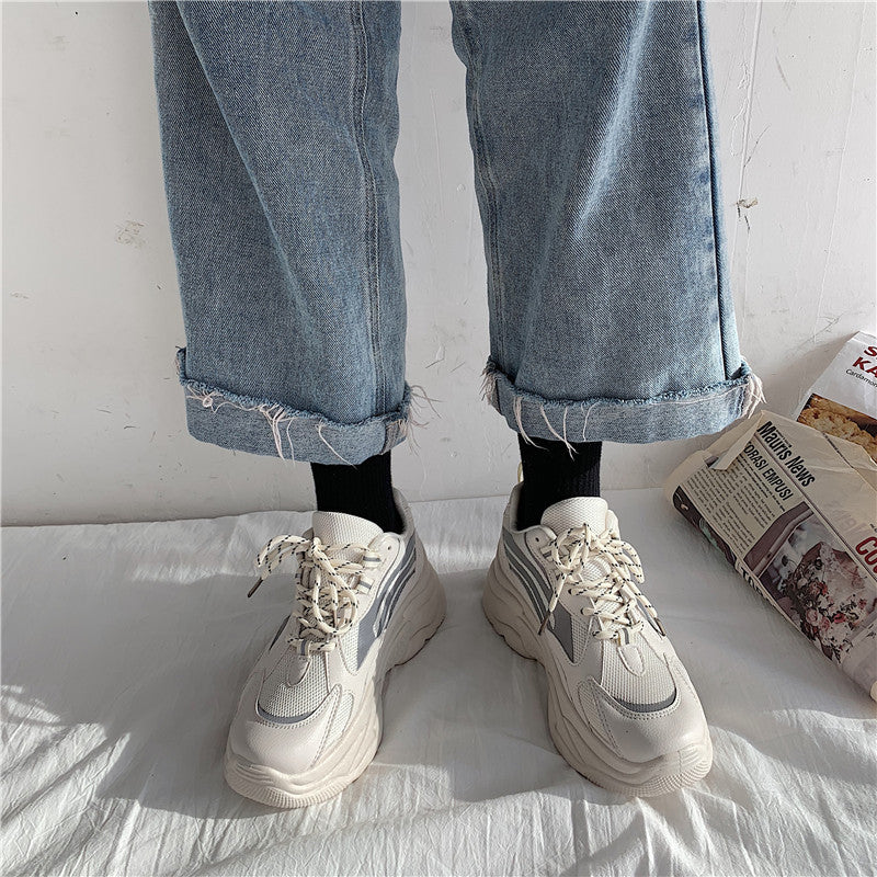 Women's Trendy Reflective Thick-Soled Dad Sneakers