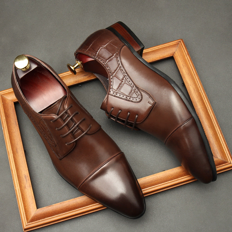 European Men's 2-Joint Formal Leather Shoes