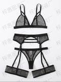 Mesh See-Through Bra Set - Sexy Lingerie (3 Pieces)