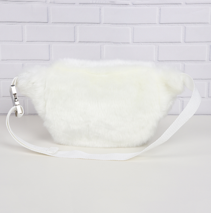Plush Crossbody Bag and Waist Bag Combo