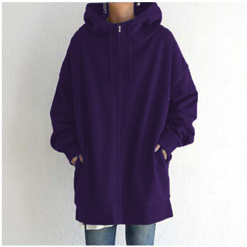 Women's Fuzzy Full-Zip Sport Hoodie Sweatshirt