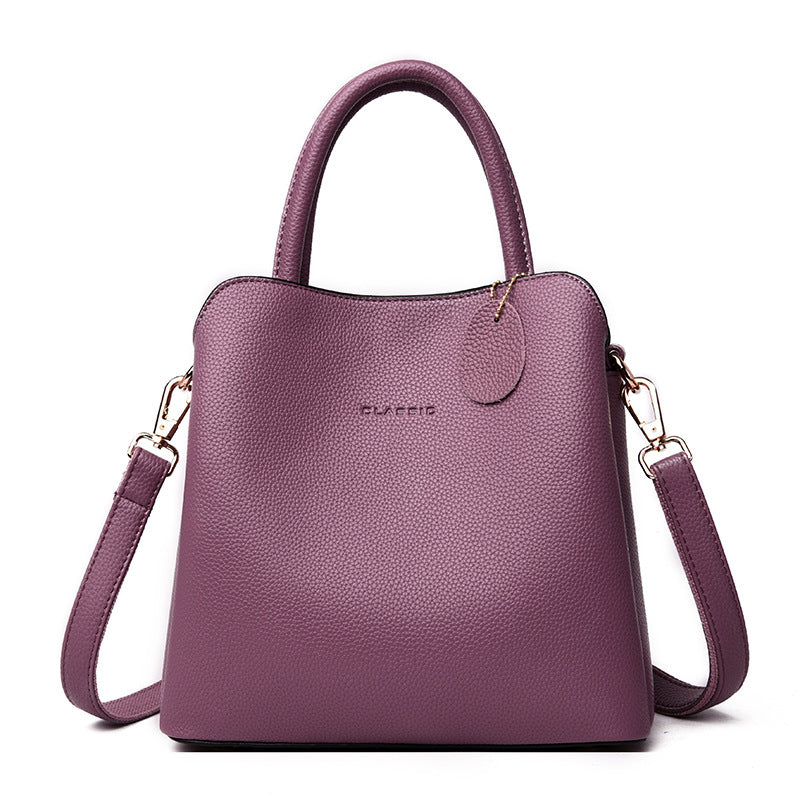 Women's Casual Leather Tote Bag - Stylish Shoulder Bag