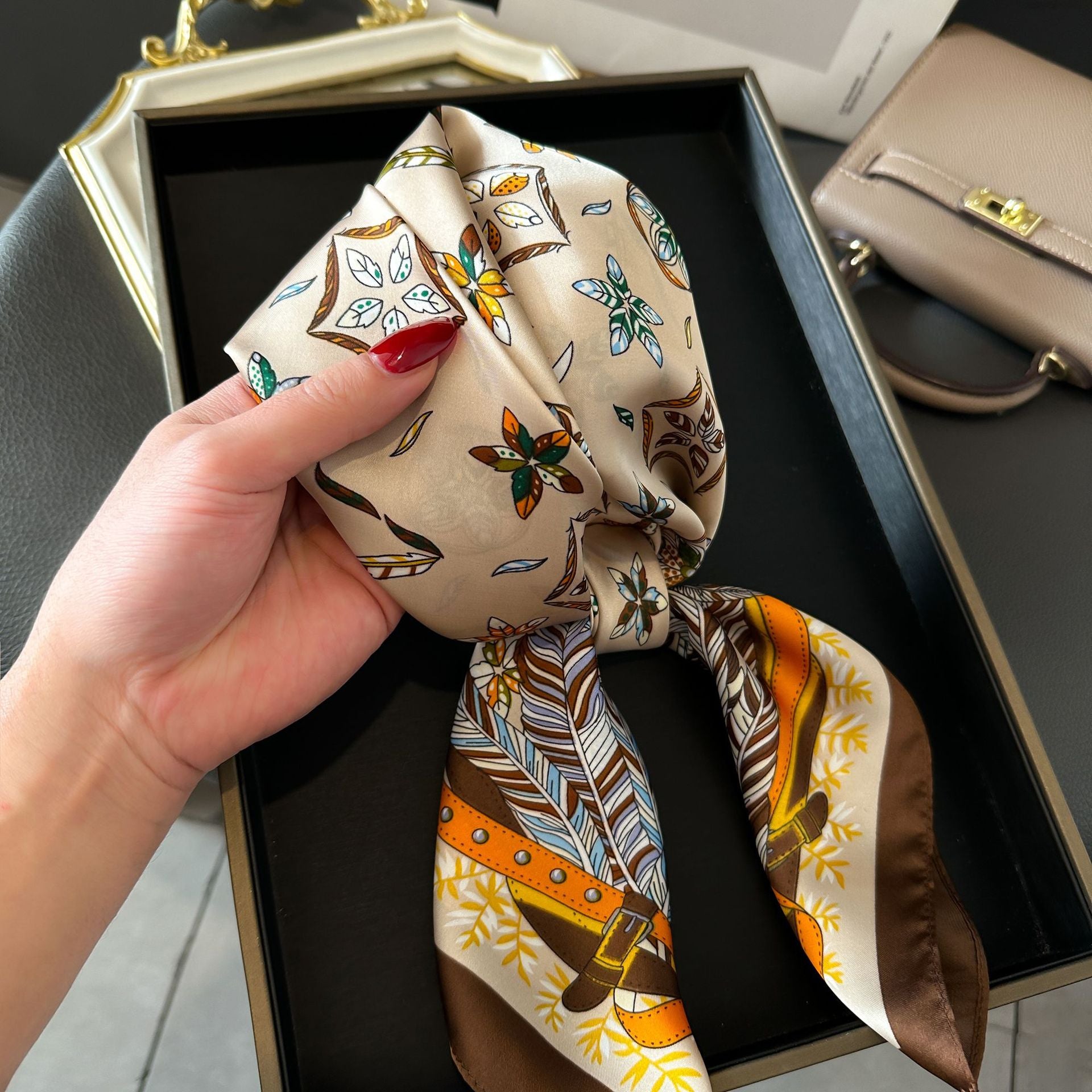 New Striped Silk Scarf - Stylish Professional Accessory