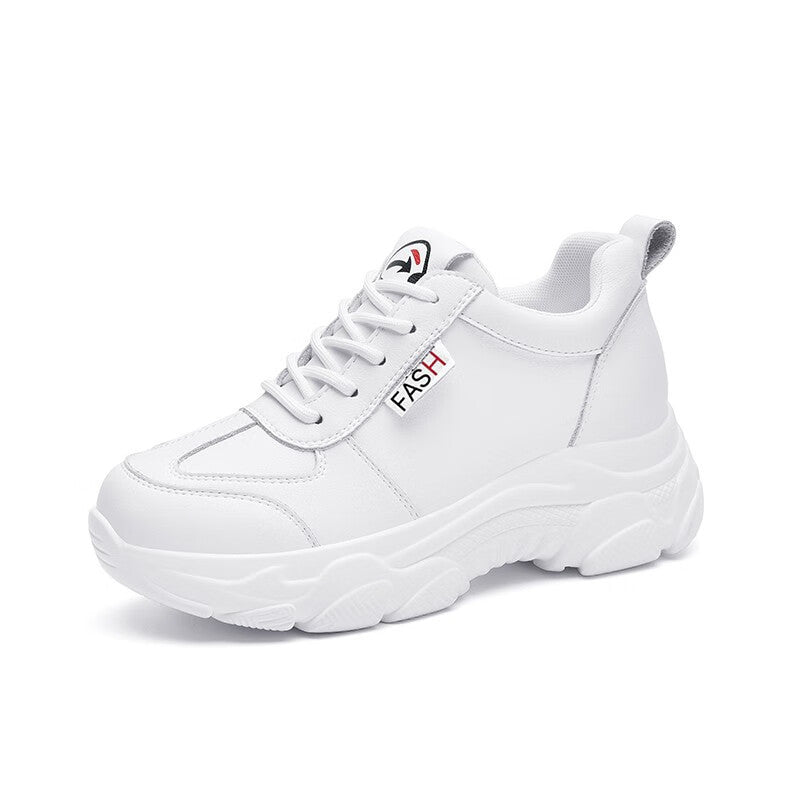 Women's Casual Thick-Soled Dad Sneakers (White)