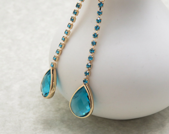 Korean S925 Silver Water Drop Earrings with Tassels
