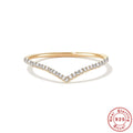 S925 Sterling Silver V-Shaped Moissanite Ring