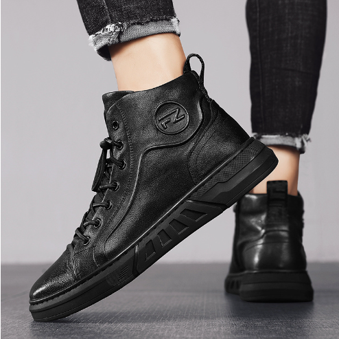High-Top Men's Fashion Sneakers with Thick Soles