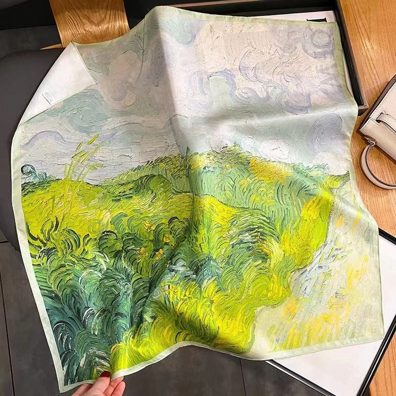Fashionable Silk Scarf for Women - Versatile Small Square