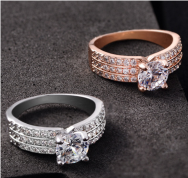 Fashionable Women's Zircon Ring - European Style