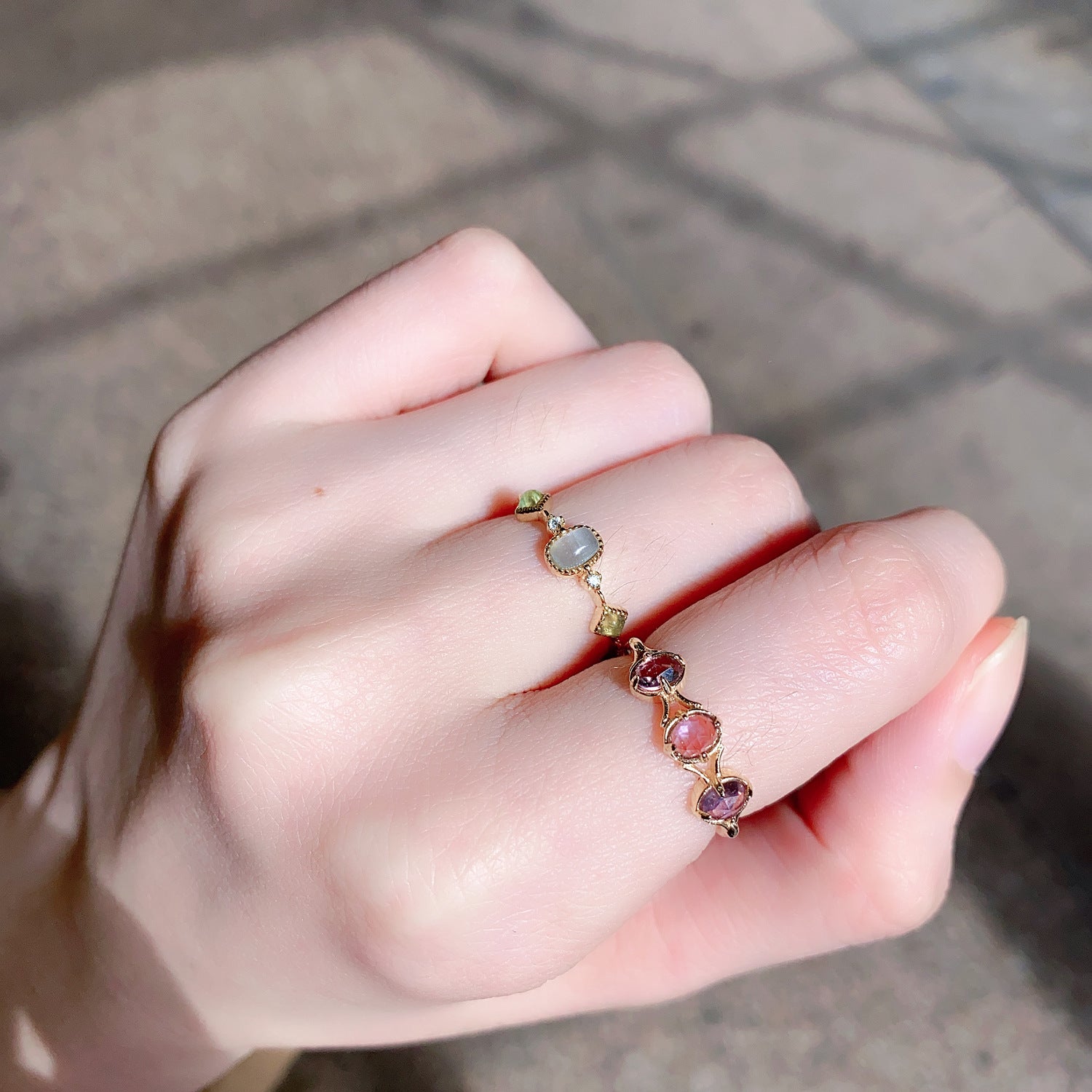 Japanese Style Lavender Amethyst Rose Gold Ring