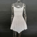 Semi-See-Through Sling Dress with Hot Drilling Detail