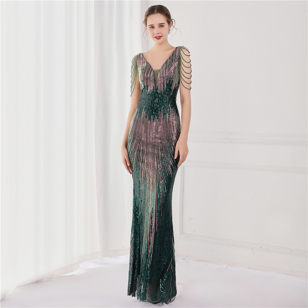 Elegant Sequins Fishtail Formal Dress for Women